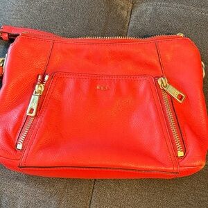 Ralph Lauren Orange Leather Crossbody Bag